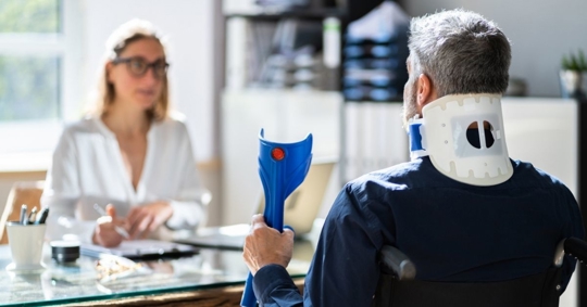 injured worker talking to HR