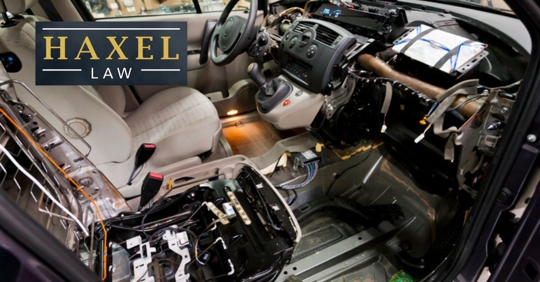 Shot of disassembled car interior