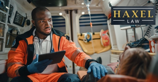 EMT worker in ambulance