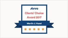 Avvo | Clients' Choice Award 2017 | Martin J. Haxel | 5 star